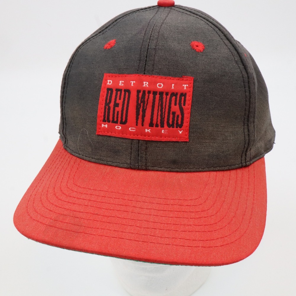 Twins Detroit Red Wings Snapback Hat Mens OSFA Black Red Vintage 90s NHL Cap